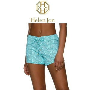 Helen Jon Women Sunset Key Kiwi 4" lace-up board short Size 10